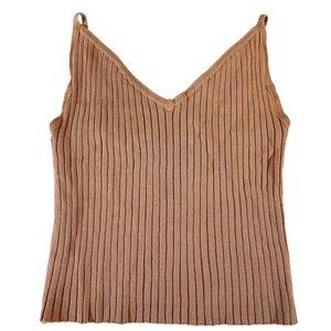 Soft tan Kendall & Kylie Spaghettis strap crop sweater Size XS